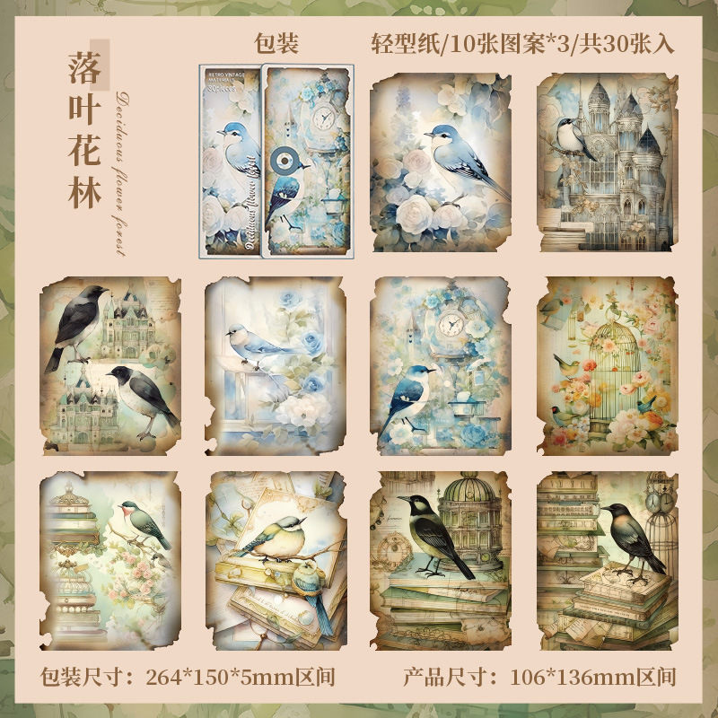 Olvídate de Flower Valley Journal material papel retro no pegajoso mensaje notas memorándum diario base papel DIY material libro