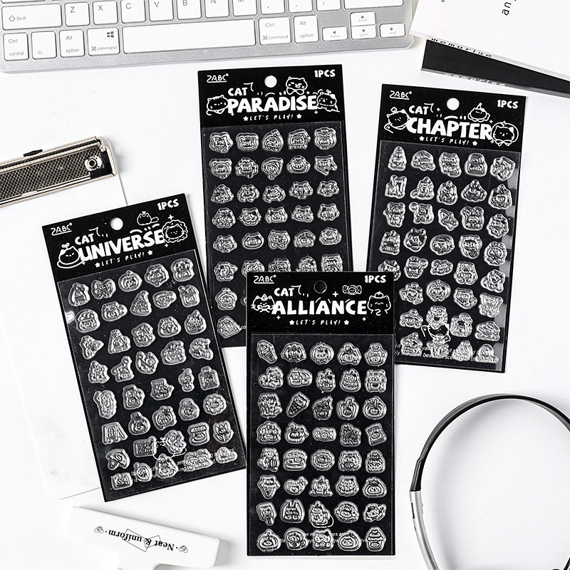 Miao Ming ataca temas gatos de dibujos animados sello de silicona transparente impermeable transfronterizo cuentas de mano diy sello de dibujos animados decoración