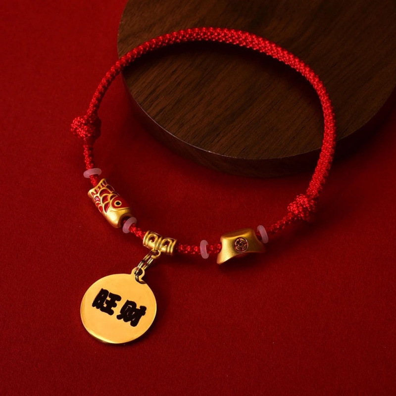 황금 잉어 라운드 카드 [빨간 밧줄]