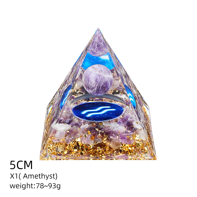 X1紫晶+紫晶碎石（水瓶座）（5cm金字塔）