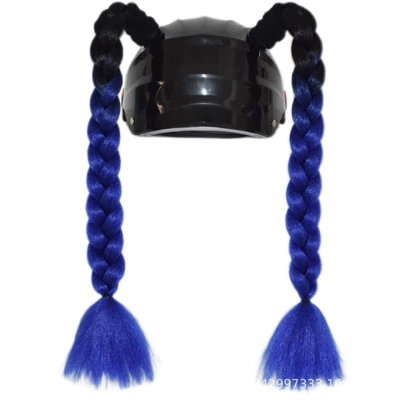 Motosiklet dəbilqələri: a Hot-Selling Cross-Border Item - 1-pair-of-black-and-royal-blue-ponytails