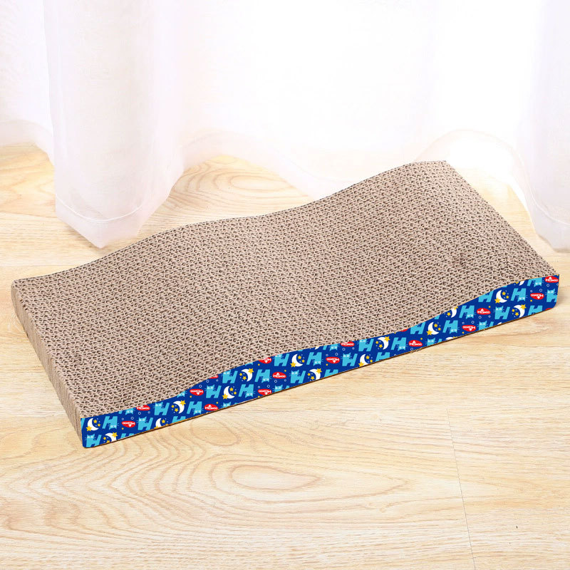 En stock al por mayor hawo engrosado 4cm de alta densidad gato suministros resistente a los arañazos gato juguete en forma de onda azulejo de papel gato tablero del rasguño