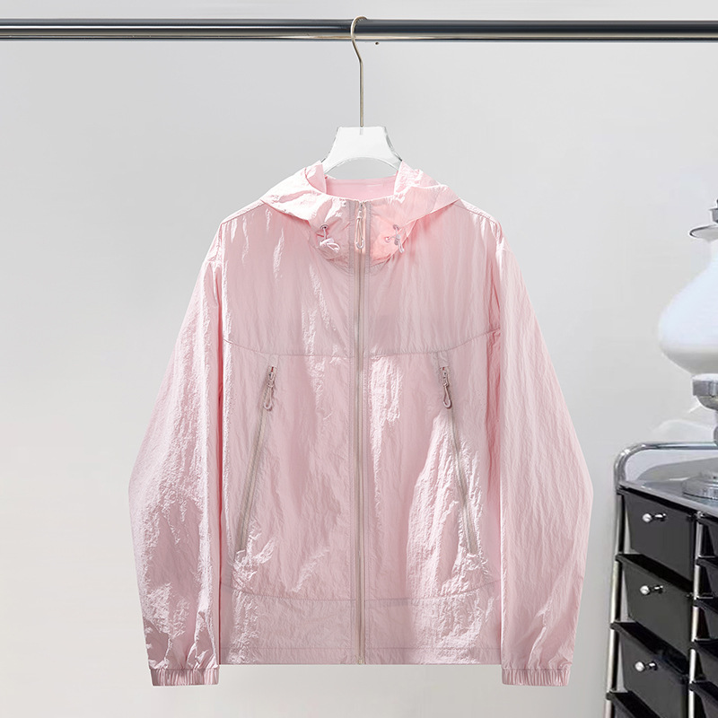 卸売夏の日焼け止め服薄いカジュアル無地フード付き通気性ジャケットカップル着用屋外 UPF50 + 日焼け止め服|undefined