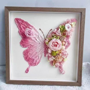 Flower Butterfly Handmade Material Package DIY Resin Glue Oil Painting Texture Immortal Flower Photo Frame Hanging Painting Mother's Day