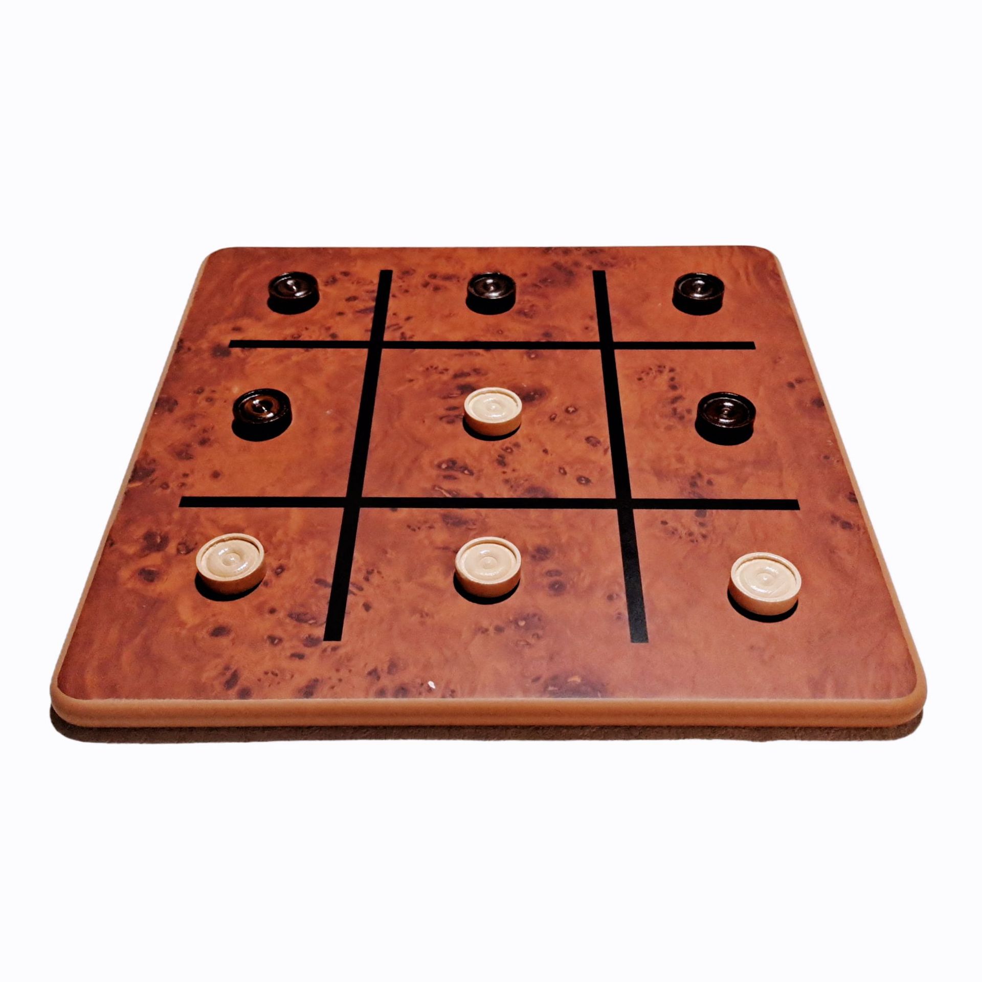 Nuevo tres en uno ajedrez de madera maciza de madera tic-tac-toe juego de damas occidentales serigrafía Pantalla de impresión árbol tumor patrón tablero de ajedrez
