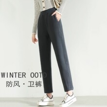 2025秋冬防风卫裤女冬季加绒加厚休闲通勤哈伦萝卜保暖小脚烟管裤