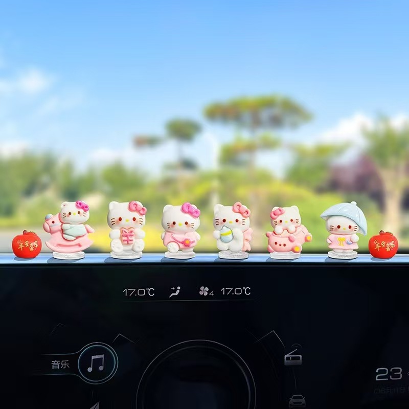 귀여운 헬로 키티 KT 고양이 자동차 장식품 자동차 전기 자동차 작은 장식품 자동차 인테리어 장식품 자동차 콘솔 장식