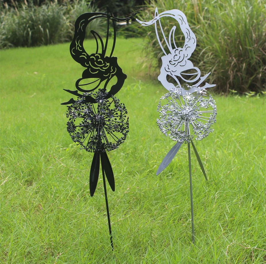 Amazon Cross-border Flower Fairy Elf and Dandelion Dance Robin White Elves Sculpture Metal Crafts