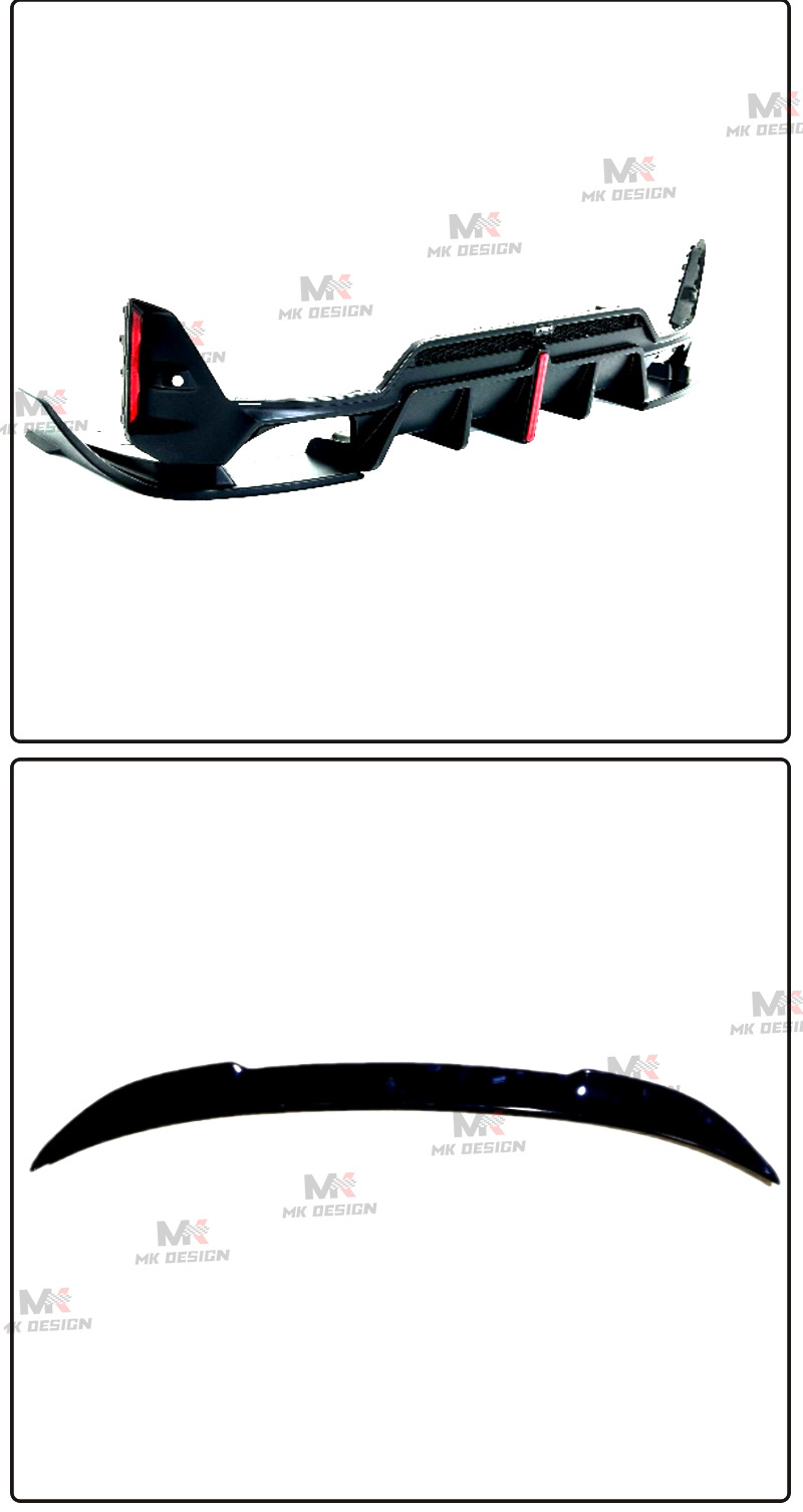Suitable for Bmw 3 Series G20 G28 Late Abs Glossy Black Front Spoiler Side Skirts Rear Lip Surround Front Lip Rear Wing