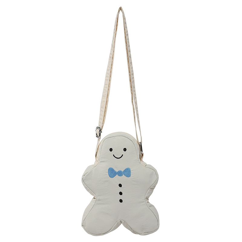 Bolso pequeño de hombre de pan de jengibre de Navidad 2025 verano nuevo bolso femenino diseño de nicho bolso de hombro lindo bolso de lona