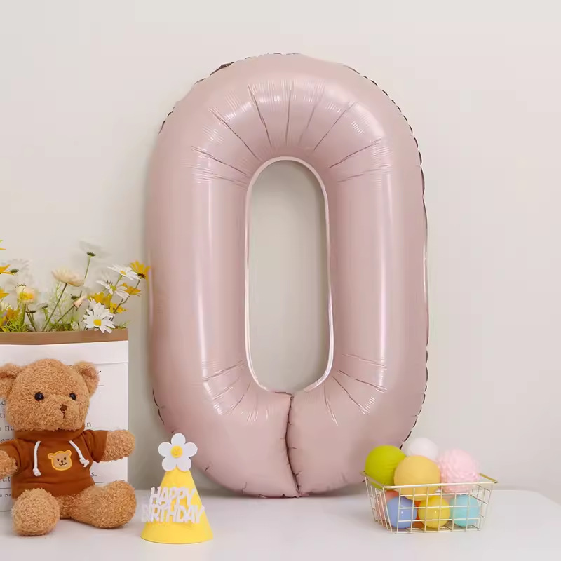 40inch アルミフィルムデジタルバルーン ベビーブルーピンク 女の子の誕生日シーンの装飾 ベビー123歳の誕生日の装飾|undefined