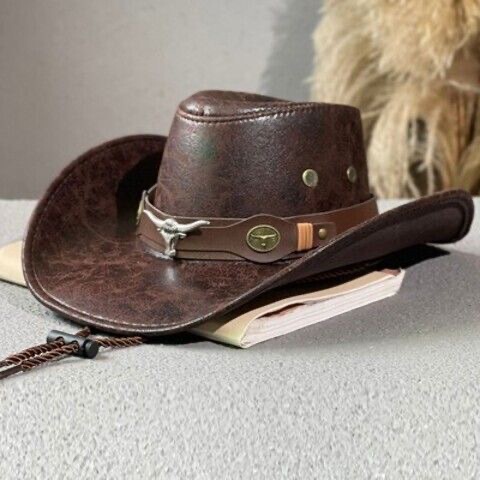 Daban Xizang Western Cowboy Hat for Men and Women Spring, Summer and Autumn Outdoor Sunshade Jazz Hat Belt Rivet Knights Hat