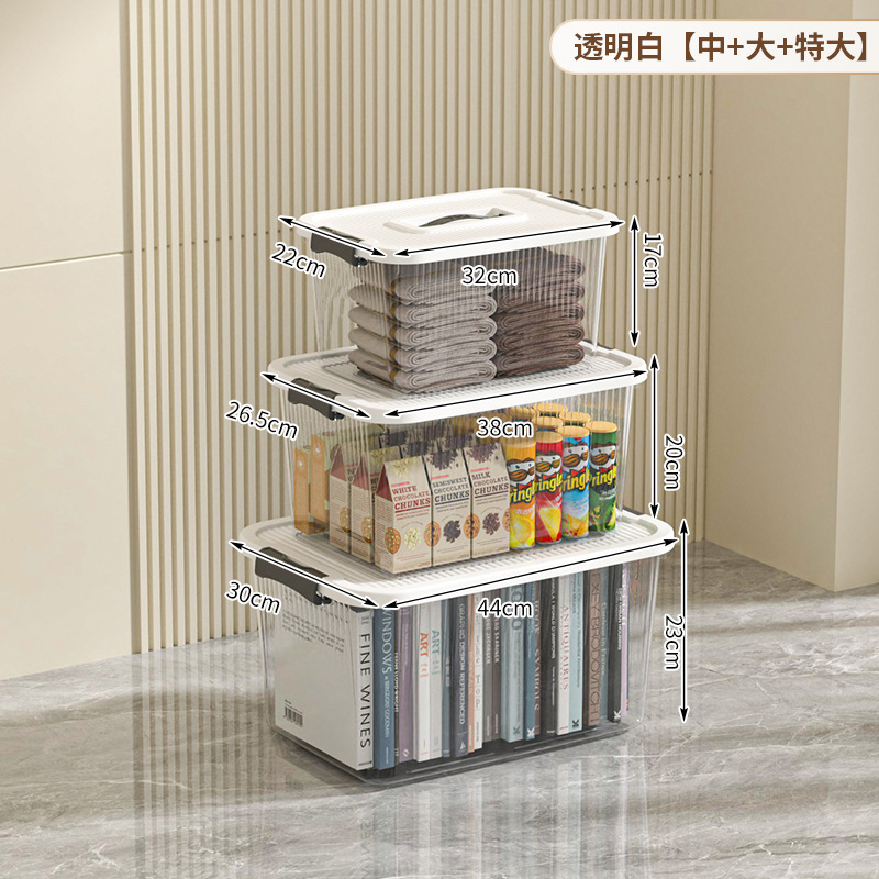透明な収納ボックス、家庭用寝室の衣類収納ボックス、超大容量の寮の整理ボックス、厚みのあるプラスチック製の収納ボックス|undefined