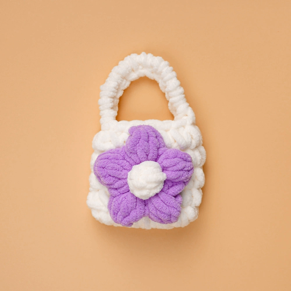 Bolsa de auriculares ganchillo acabado con cubierta protectora bluetooth peluche lindo oso pequeño tejido a mano bolsa de cambio de llavero