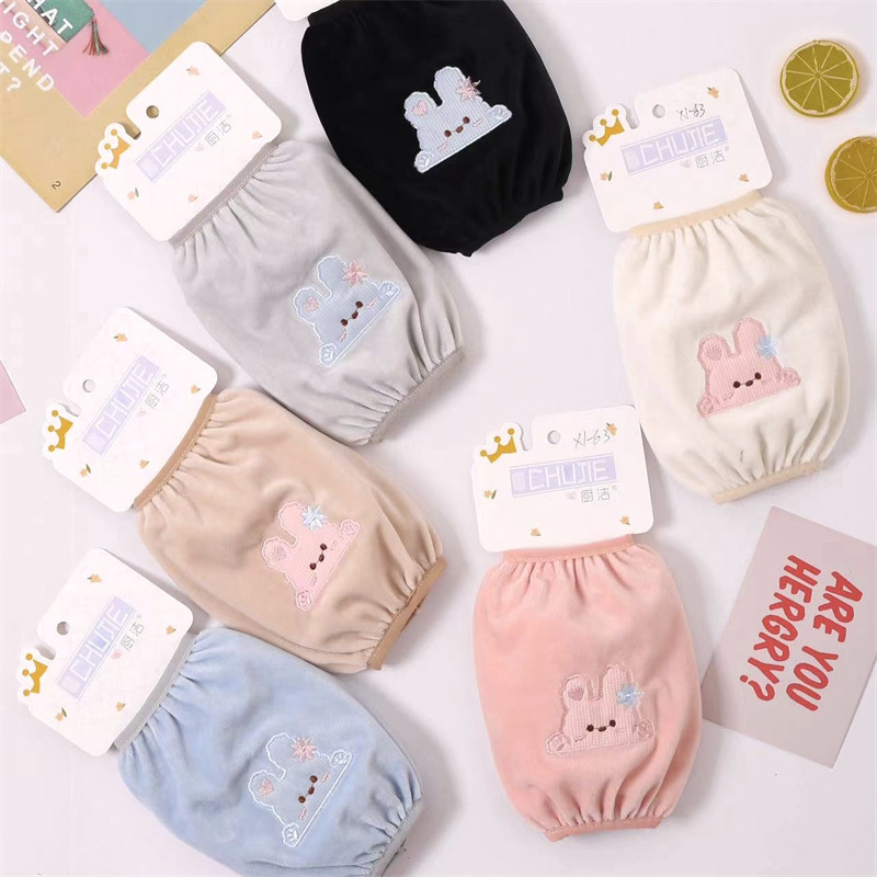 Franela impermeable bordada cocina del bebé de los hombres de las mujeres largo oversleeve mangas de la mano de los niños al por mayor estudiante Otoño e Invierno