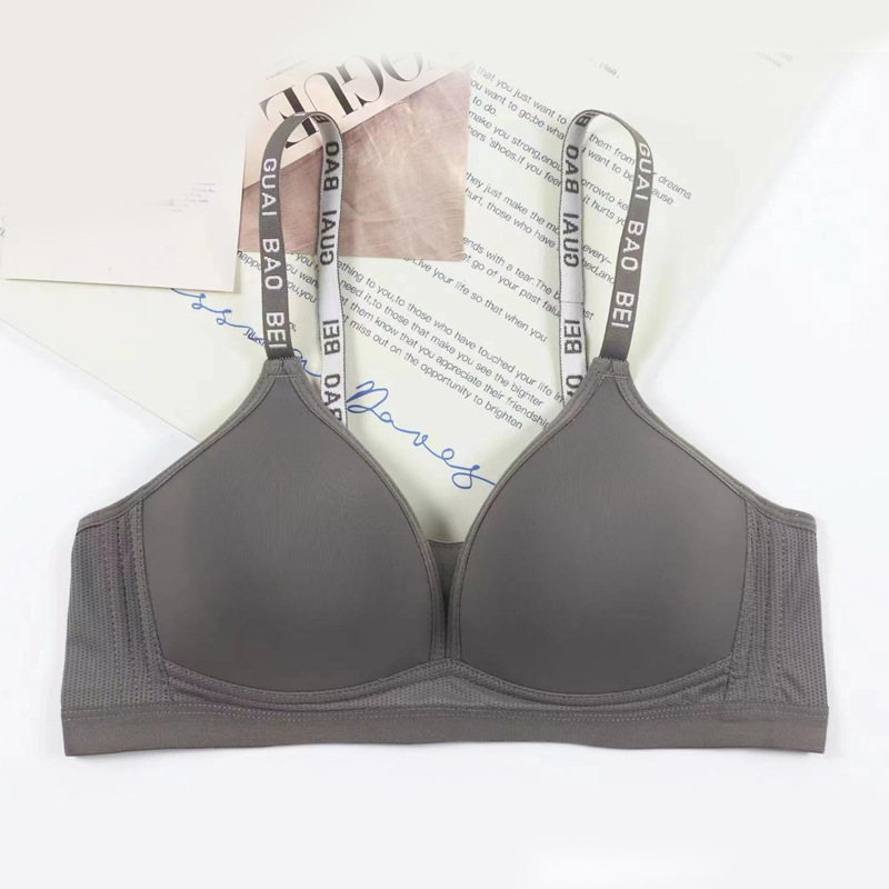 Ropa interior de mujer nueva reunión sin anillo de acero sujetador molde de taza soporte ventilado simple ajustable sujetador de mujer sin marcas