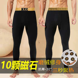 10颗磁石高端男士德绒秋裤冬季加绒打底裤加厚修身保暧裤大码批发
