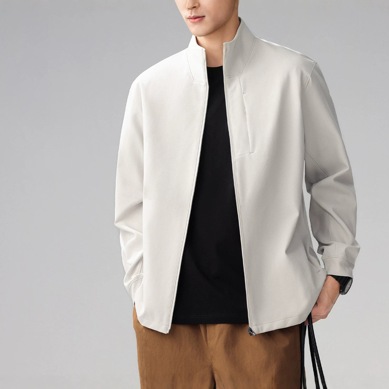 Pre-Sale Lightweight Softshell Executive Jacket for Men, Four-Way Stretch, Stand-Up Collar, Zip-Up, Retro Sports Style Coat Pre-Sale Lightweight Softshell Executive Jacket for Men, Four-Way Stretch, Stand-Up Collar, Zip-Up, Retro Sports Style Coat