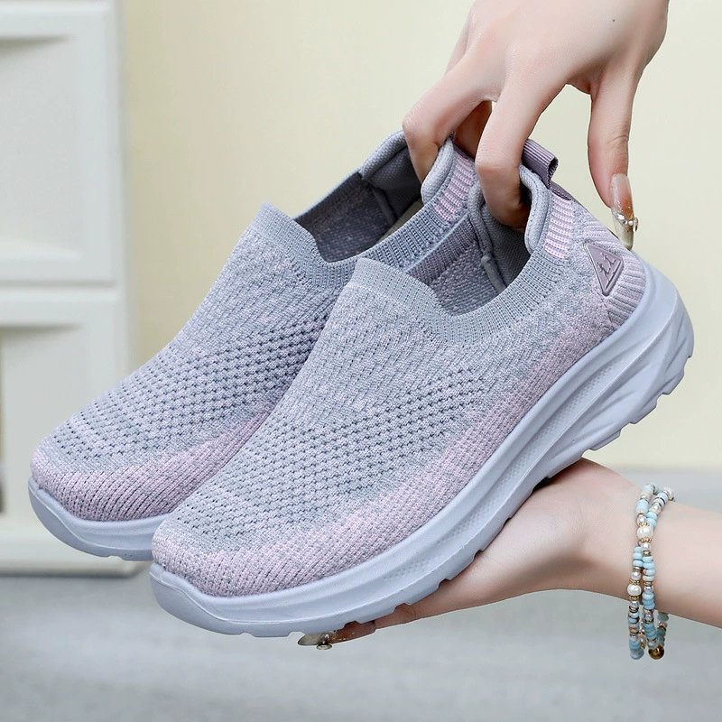 Старая пекинская тканая обувь женская спортивная обувь дышащая летающая сетка повседневная обувь нескользящая мягкая подошва