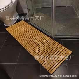 竹制家用浴室地垫可折叠卷起淋浴桑拿地垫卫生间浴缸边防滑垫子