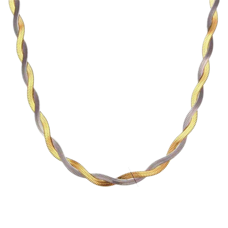Three-layer Flat Snake Chain Necklace With Cross For Women_voghion.com
