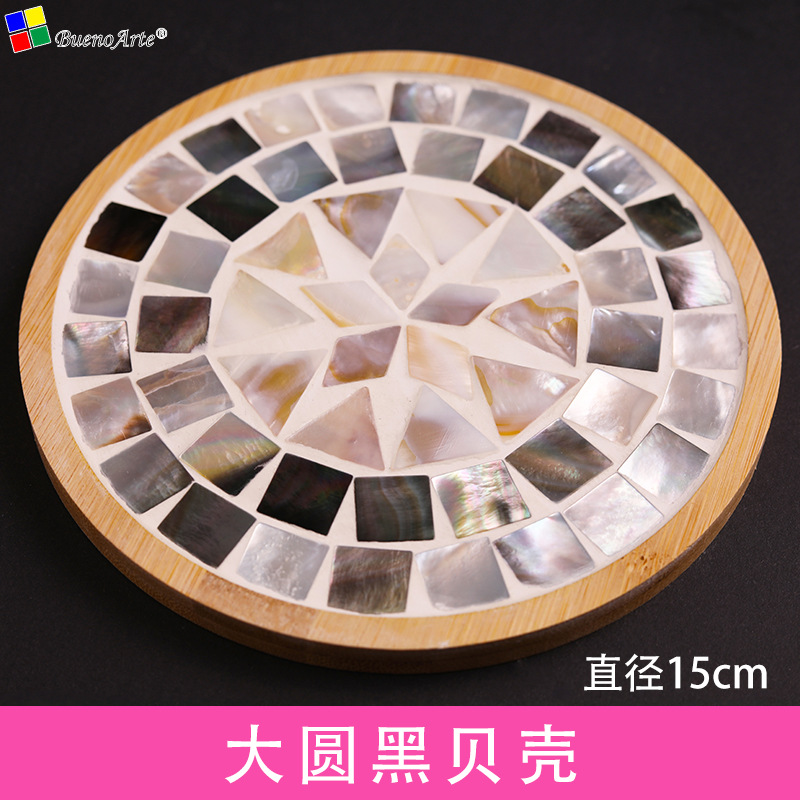DIY Shell mosaico posavasos paquete de material de los niños creativos hechos a mano regalos prácticos caseros comunidad actividades de calentamiento