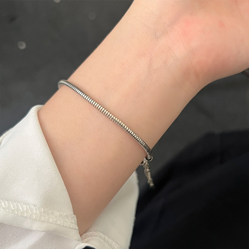 s925纯银韩版手链女高级感简约个性百搭情侣手饰小众设计甜美时尚|undefined