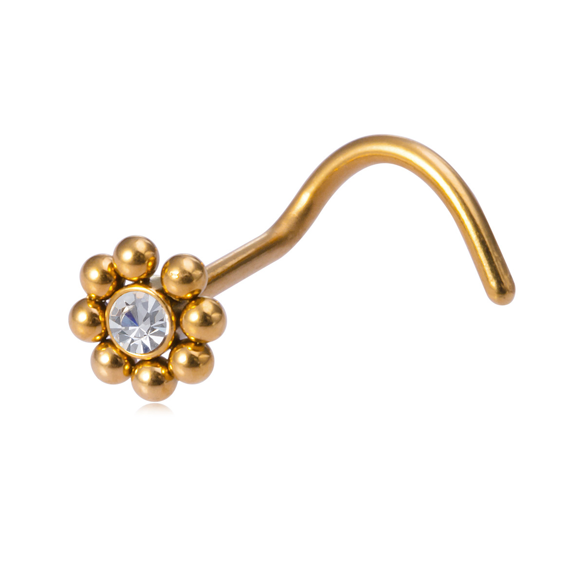 Piercing nez tournesol bicolore en acier inoxydable_voghion.com