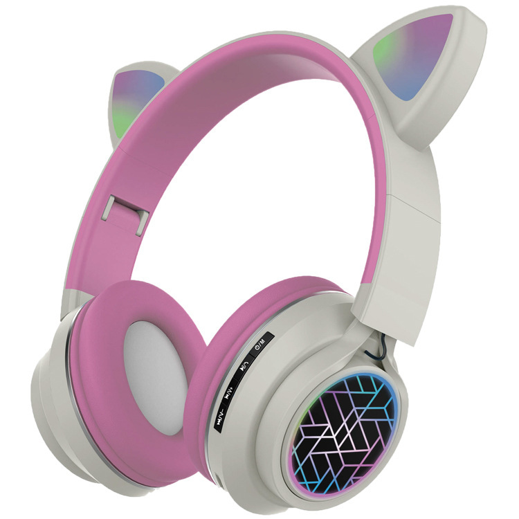 SOURCE Factory new headset Bluetooth headset ST79M cat ears LED cool game Bluetooth headset 5.0