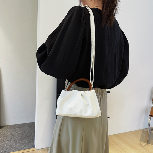  New Fashion Trendy Elegant Monochrome Stylish Single Strap Crossbody Simple Handheld Casual Commute Small Square Bag