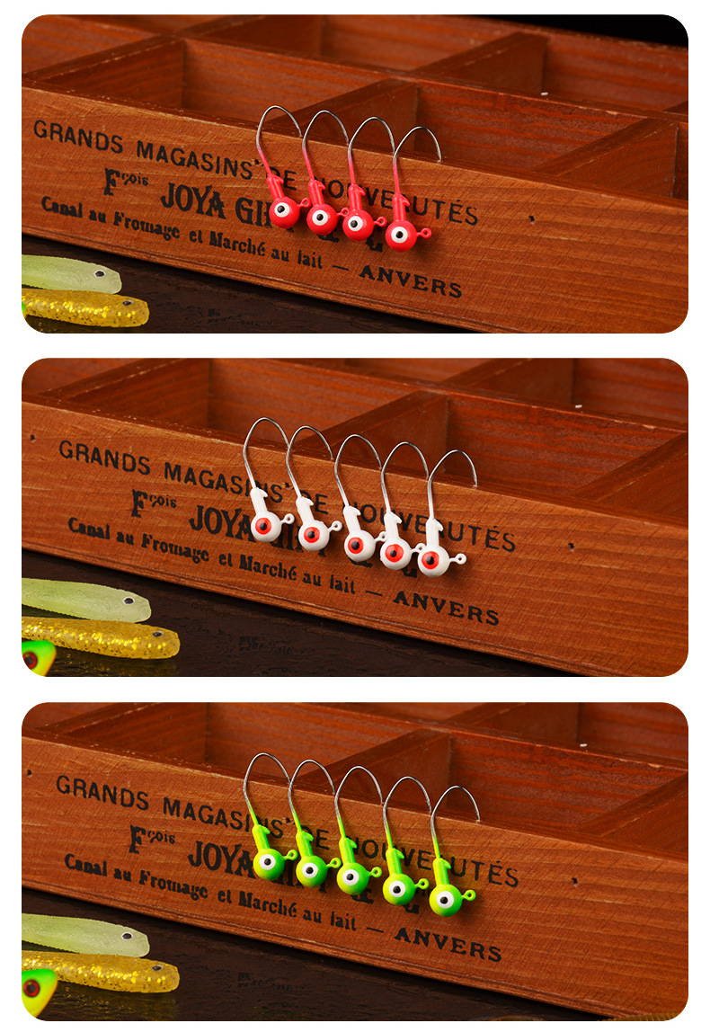 Crappie Kit de 25 hameçons à tête plombée avec lame tournante pour bar, truite, eau salée et eau douce 0,6 g, 0,9 g, 3/453,6 g