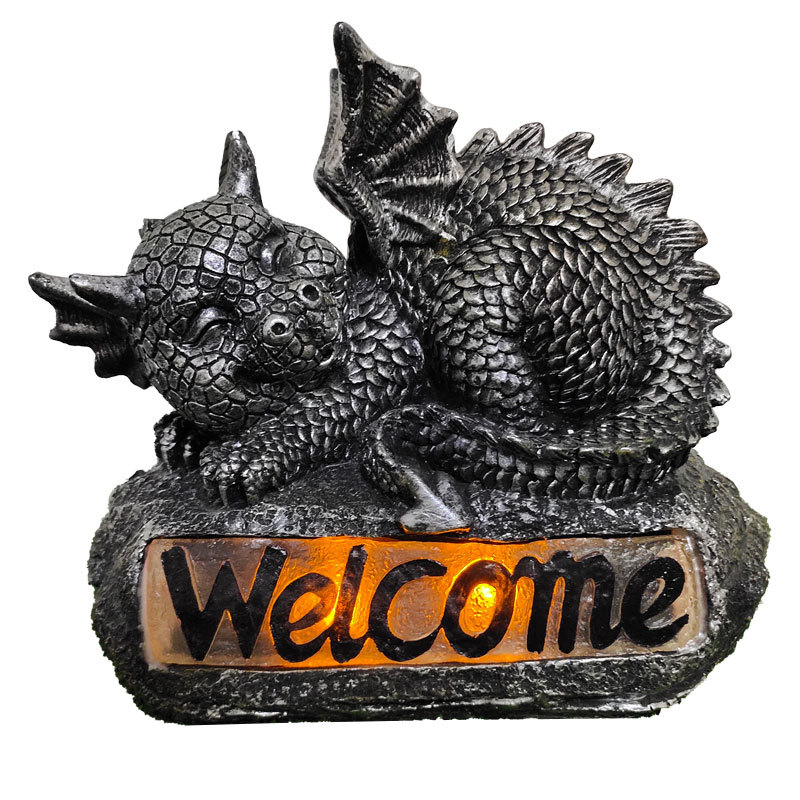 Lámpara solar pequeño dinosaurio decoración lámpara jardín creativo decoración escultura balcón artesanía paisaje Decoración