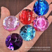 批发36mm彩色圆形倒角亚克力平底无孔闪钻 服装饰品DIY手机壳贴钻