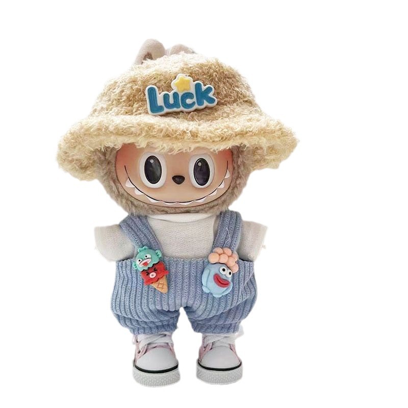 유일한 옷] 17CM LABUBU LABUBU 블라인드 박스 펜던트 인형 패션 의류 세트 귀여운