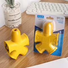 Integrated encapsulation molding engineering floor outlet wireless dual-copper plate strip plug with human-shaped cordless extension board