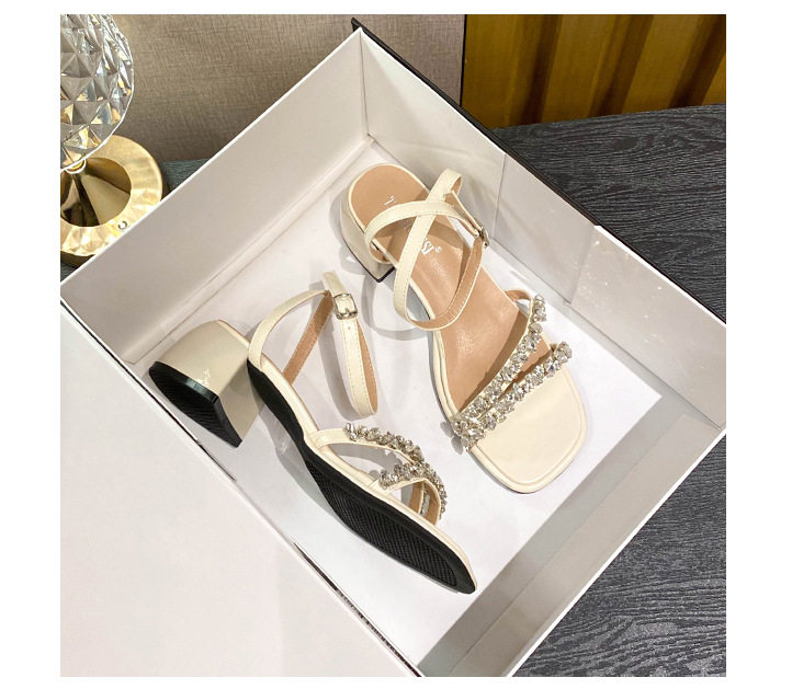 Sandal nữ gót thô 5 cm hở mũi đính đá kiểu Pháp — Màu bạc, Màu mơ, Màu đen chi tiết 32