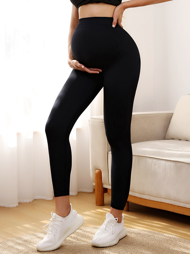 Europa y América delgada mujer embarazada pantalones de cintura alta mujer pantalones de embarazo pantalones de embarazo no estrangulación