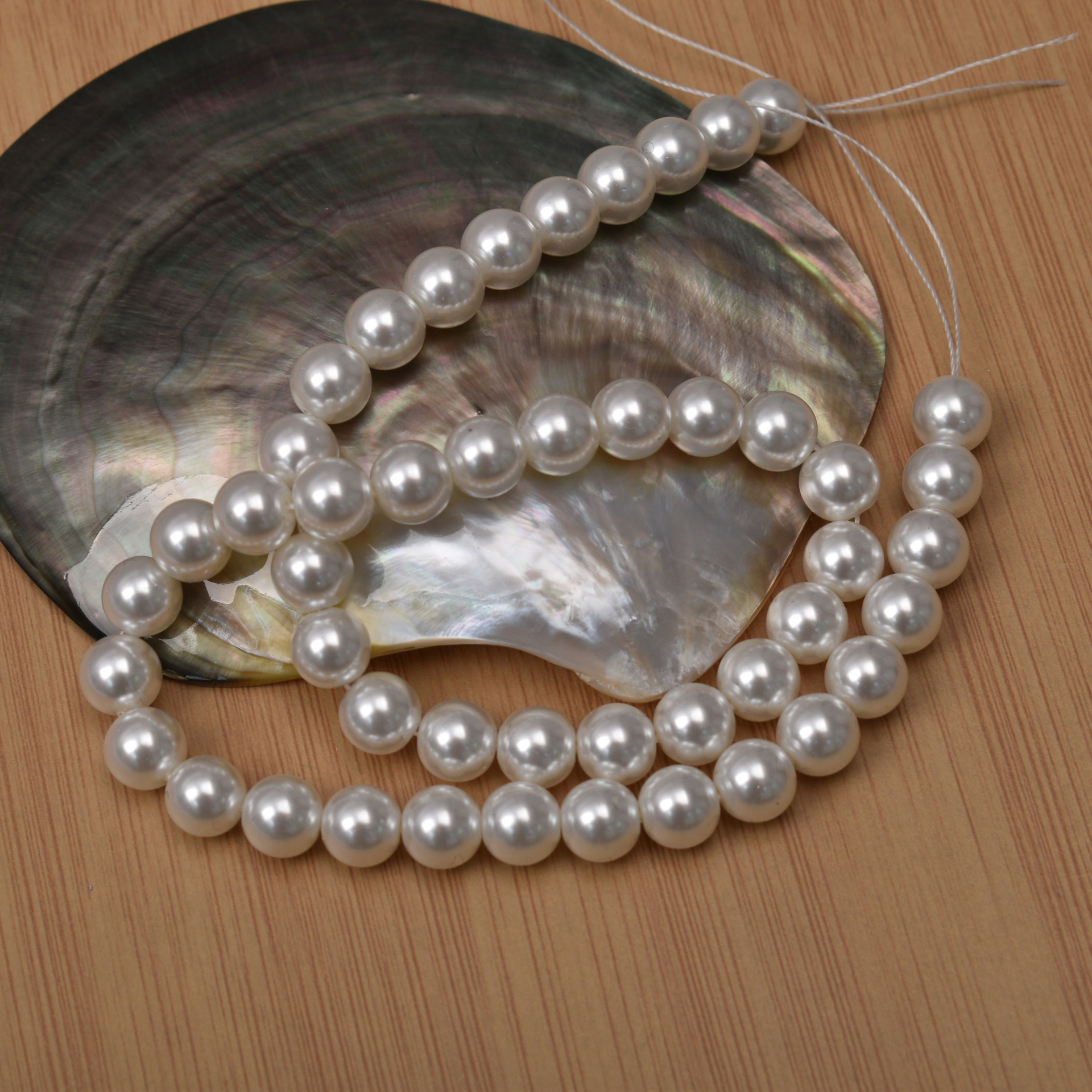 蝶貝模造真珠散珠DIYネックレス手作りジュエリーアクセサリー直穴カラフルパール原材料卸売ガラス