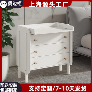 New Italian Light Luxury Painted Solid Wood Cupboard Modern Simple Storage Cabinet Storage Cabinet Drawer Cabinet Bedside Storage Cabinet