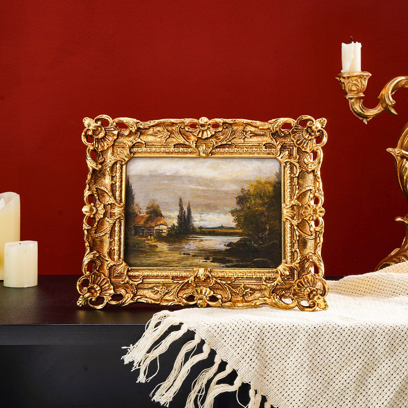 Vintage Carved Resin Photo Frame European-Style Light Luxury Embossed Photo Stand and Wall Hanging Dual-Use Vintage Carved Resin Photo Frame European-Style Light Luxury Embossed Photo Stand and Wall Hanging Dual-Use