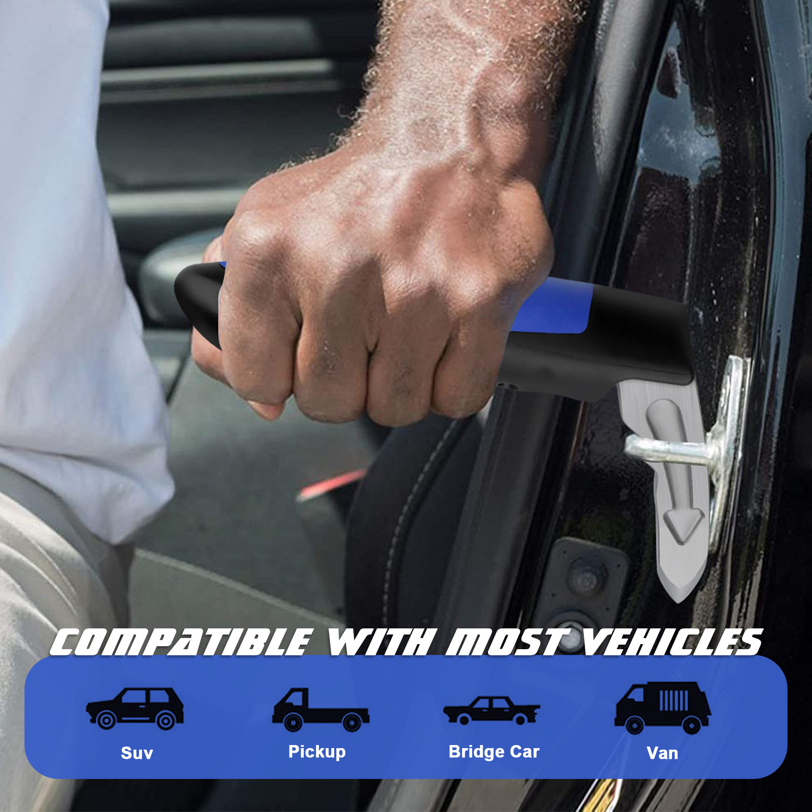 Car Armrest Safety Hammer, Window-Breaking Escape Hammer, Multifunctional Car Safety Hammer, In-Car Emergency Life-Saving Hammer