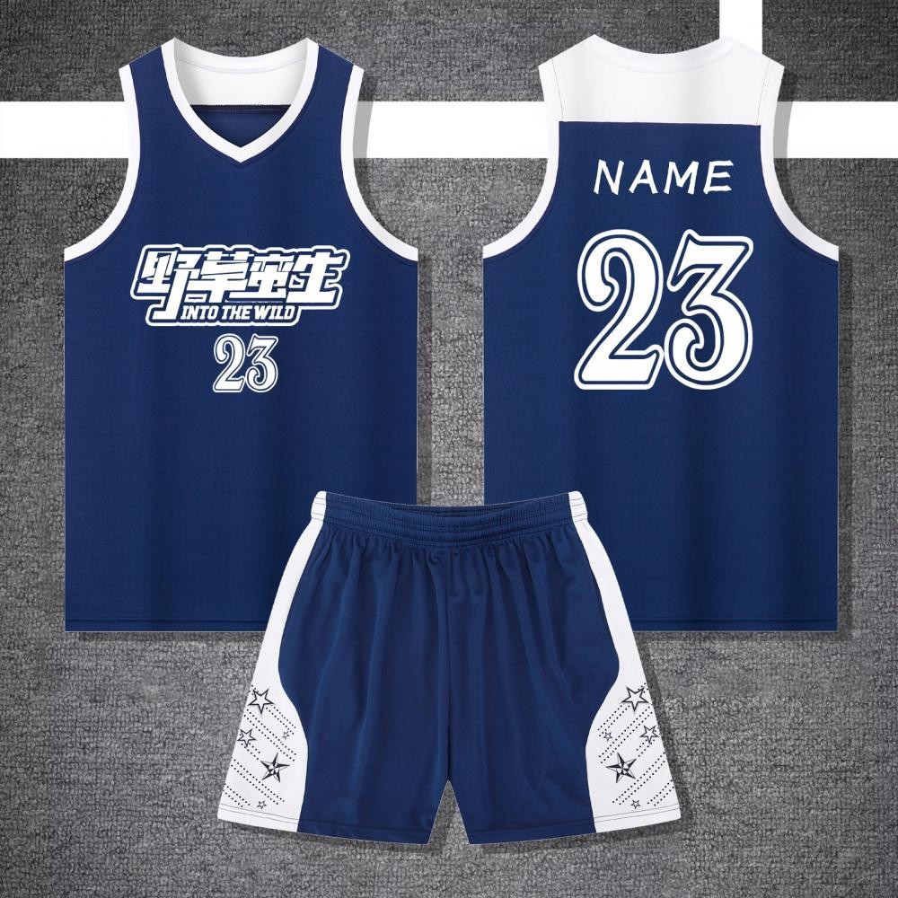 Children's Basketball Uniform Set Quick-Drying Ball Uniform Printing Adult Basketball Training Camp Training Uniform Team Jersey Printing Men