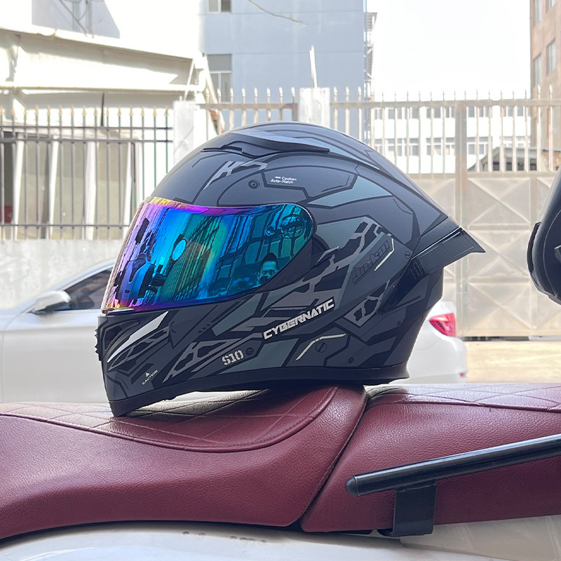 El casco completo del casco de la cola grande de la motocicleta Jiekai se puede instalar con auriculares Bluetooth