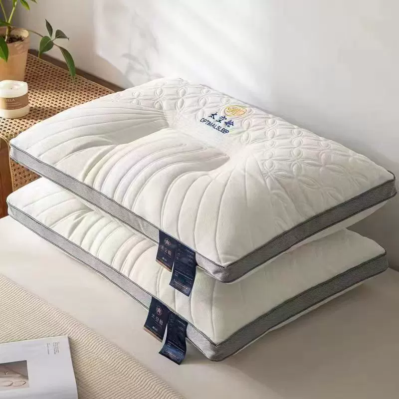 爆款太空舱护颈枕家用针织按摩枕芯酒店宾馆礼品枕头批发一件代发