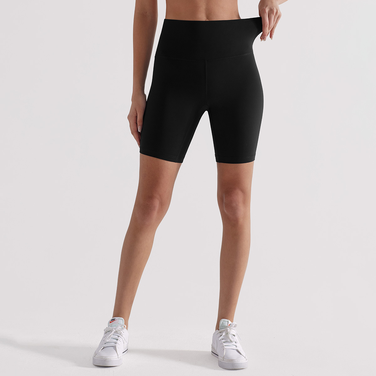 Pantalones de yoga lulu de cinco puntos cepillados, pantalones deportivos de ciclismo de cintura alta para mujer, pantalones cortos ajustados deportivos para correr con forma de cadera