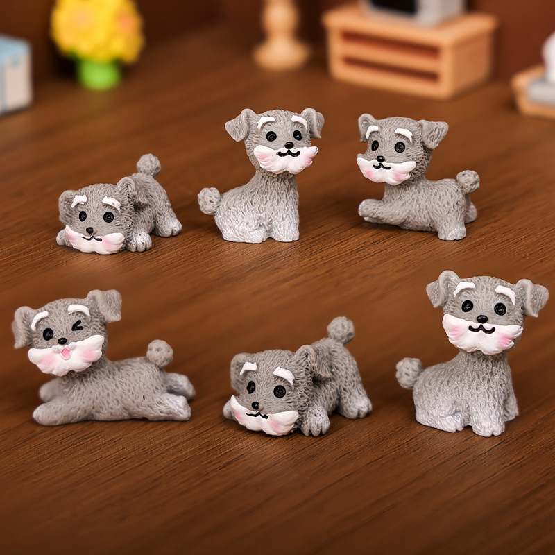 Micro Landscape Creative Cute Schnauzer Puppy Doll DIY Landscaping Decoration Accessories Car Desktop Small Ornaments
