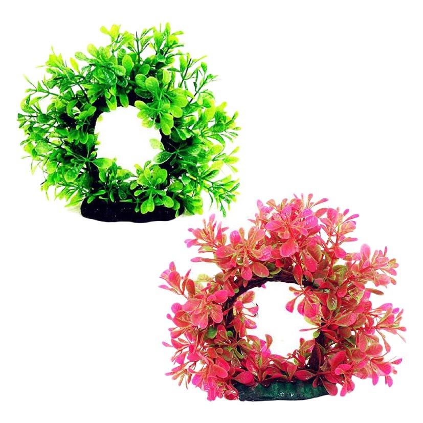 Acuario artificial planta acuática flor pecera paisaje decoración artificial planta paisaje sumergido madera accesorios arco árbol