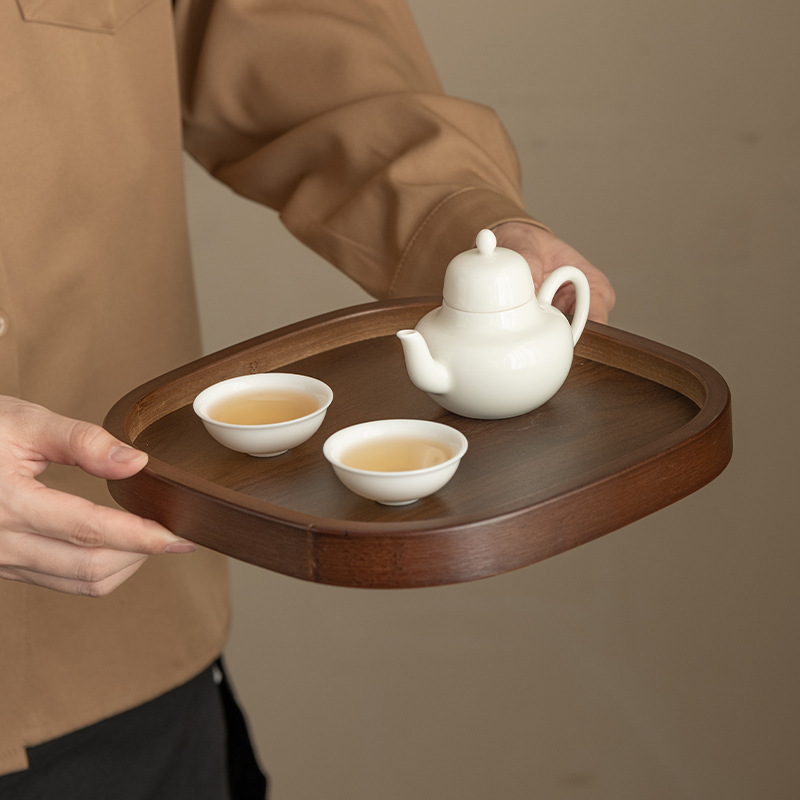 中式高档家用放水杯子竹制方形多功能收纳盘面包蛋糕下午茶餐盘|undefined