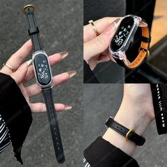 Xiaomi Mi Band 10 セラミックバージョン第 9 世代 876543NFC ストラップスモールウエストスリムレザーハイエンドリストバンドに適しています。