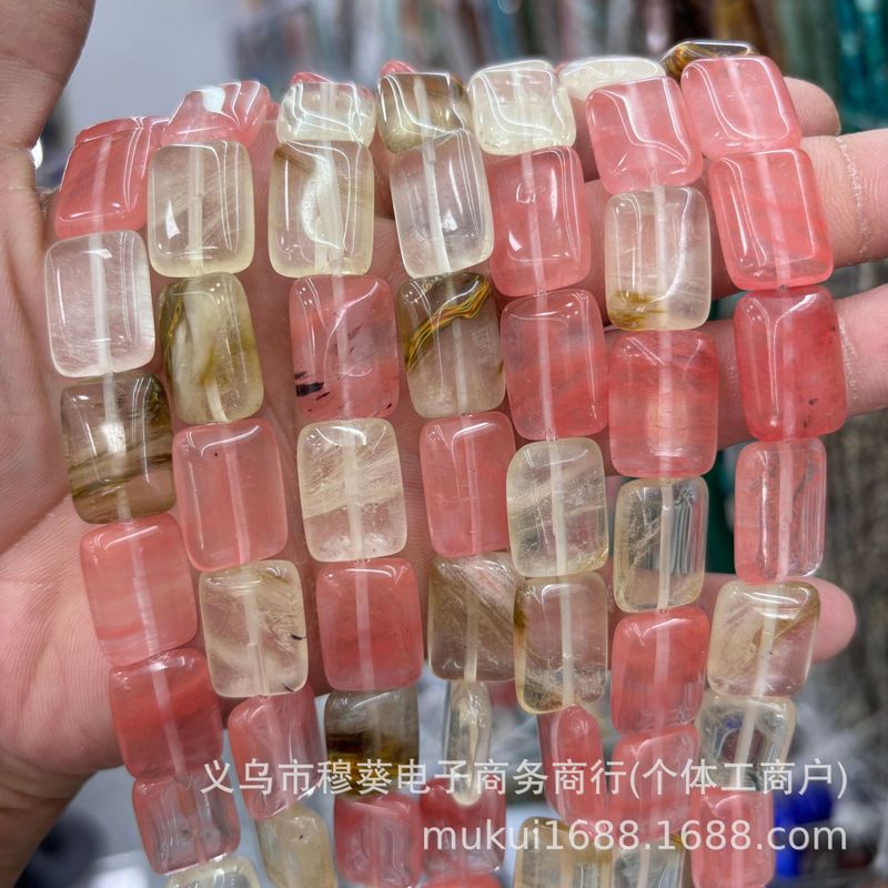 13*18mm天然水晶玛瑙扁长方形散珠DIY手链项链饰品配件半成品批发|undefined